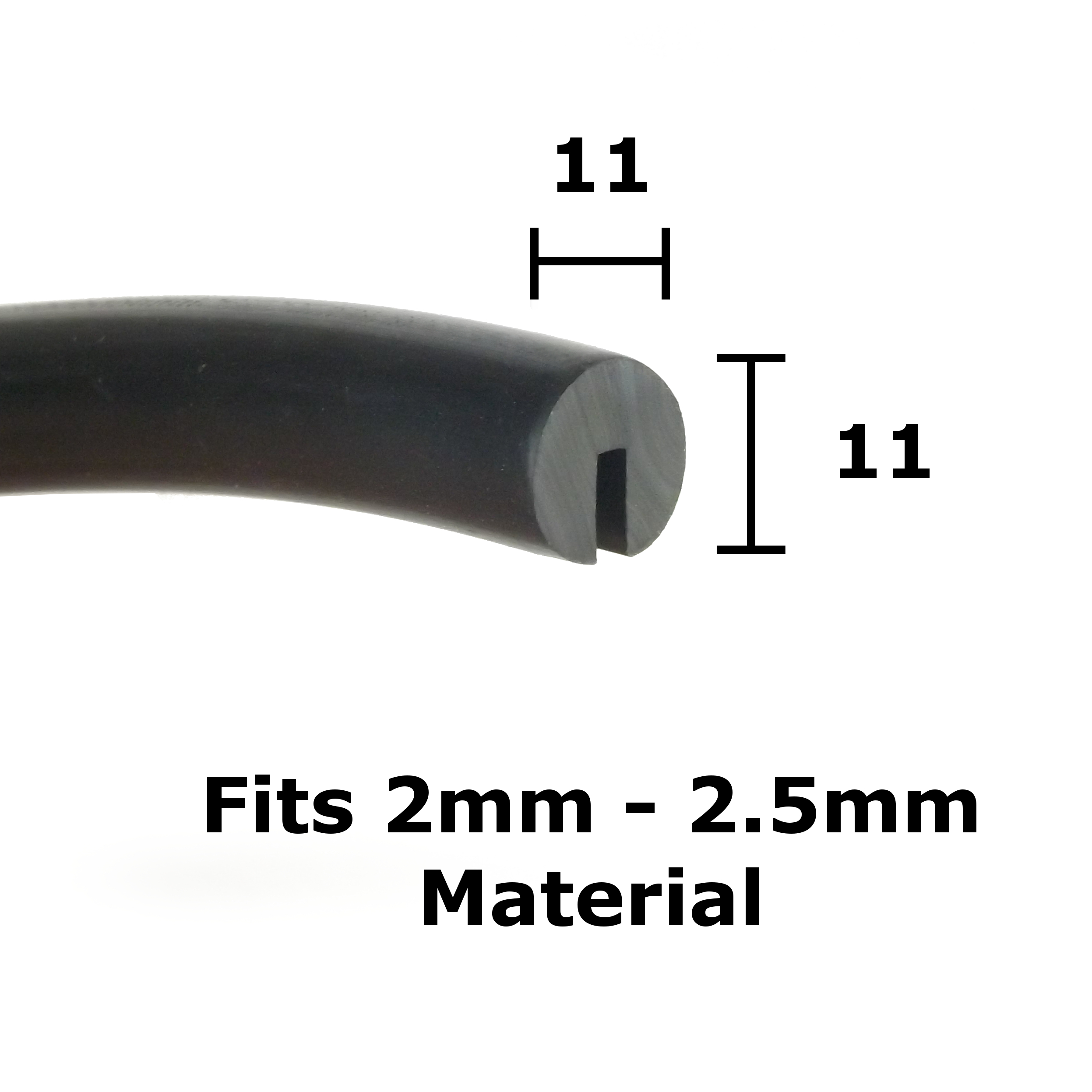 Round U Channel Edge Trim 11mm x 11mm - EdgeTrims